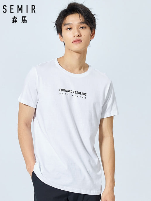 SEMIR T-shirt short-sleeved trend student summer new cotton round neck half sleeve tshirt Korean bottoming tshirt men's tide
